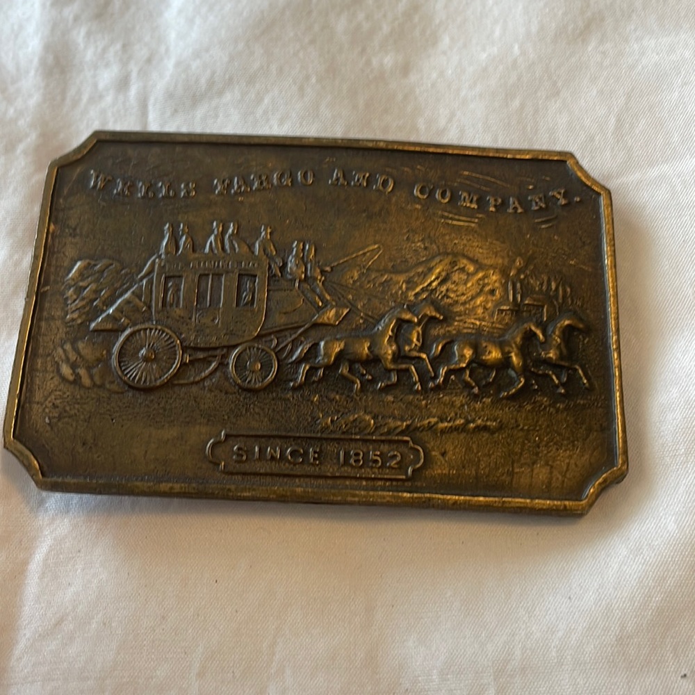 Vintage wells fargo and company belt buckle